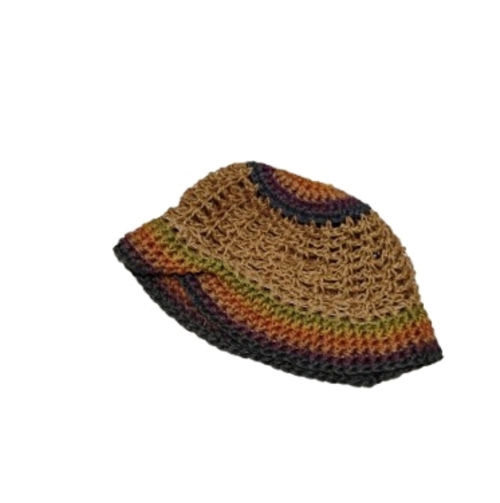 Vintage 1970s Multicolored Crochet Floppy Hat - Picture 2 of 3